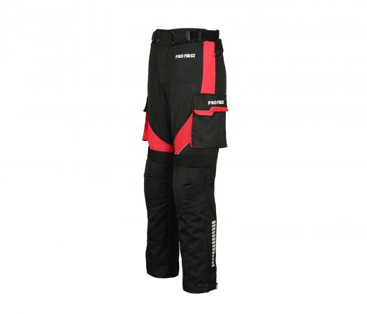 PROFIRST BIG POCKET MOTORCYCLE TROUSERS (RED)

Motorbike 600d Cordura Fabric Protective Men’s Trouser – Big Pocket Design
CE Approved Removable Armored
Removable and washable Lining
All seams are heat molded sealed
Special Elasticated material at Knee, Back and Waist to provide extra comfort
Velcro Strap at Ankle and Waist
Zip on Ankle
Rear 8 inch zipper for jacket attachment
Front Ease Zip