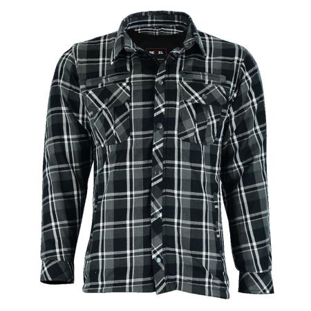 Motorcycle Gray White Check Shirt