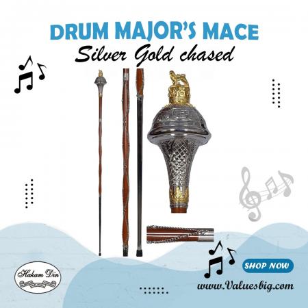 Drum Major's Mace | Silver-Gold | Chased