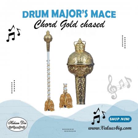 Drum Major's Mace for Children | Cord | Gold | Chased