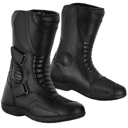 Genuine Leather Motorcycle Boots Waterproof Motorbike Shoes Black