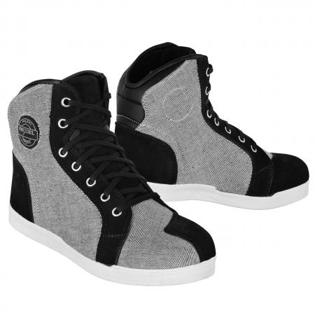 Motorcycle Rider Shoes Leather Boots Motorbike Boot Racing Riding Sneakers Grey