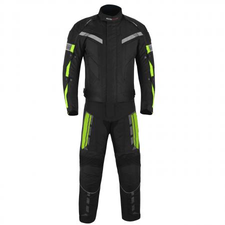 VASTER Motorcycle Suit Motorbike 2 Piece Cordura Suit Jacket + Trouser Green