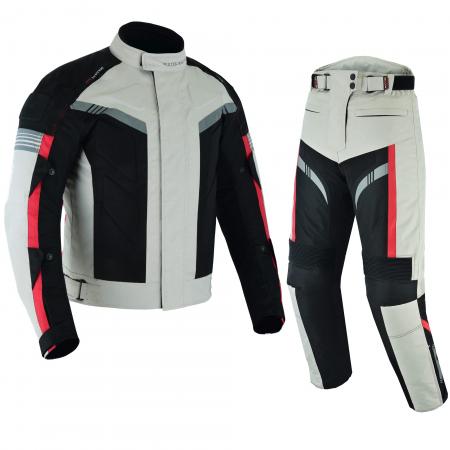VASTER Motorcycle Suit Motorbike 2 Piece Cordura Suit Jacket + Trouser White