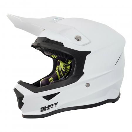 BIKE IT- Shot Furious MX Helmet Solid White Gloss – M