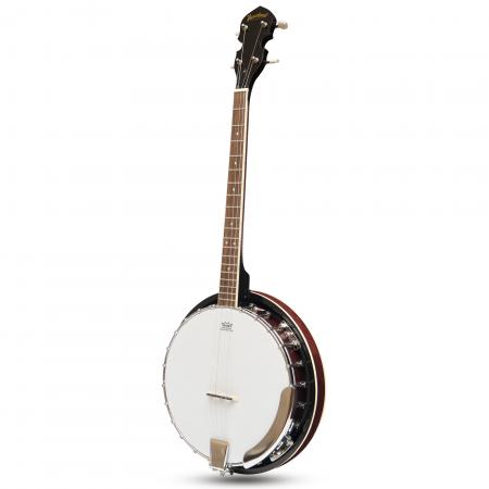 Heartland 4 String Banjo 19 Frets Irish Tenor Banjo Left Handed 24 Bracket With Closed Solid Back