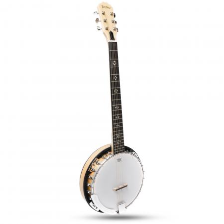 Heartland 6 String Deluxe Irish Banjo 24 Bracket with Closed Solid Back Maple Finish