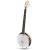 Heartland 6 String Deluxe Irish Banjo Left Handed 24 Bracket with Closed Solid Back Maple Finish