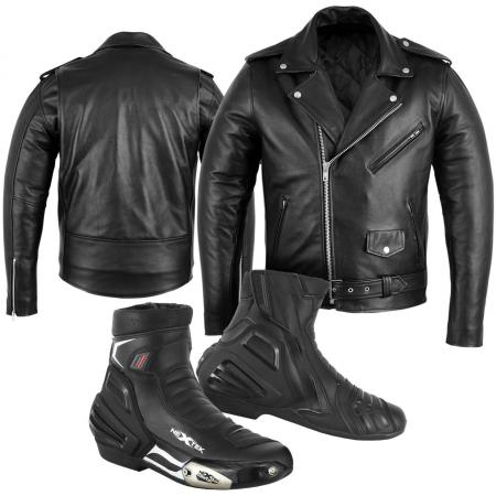 VESTE ET BOTTES EN CUIR PROFIRST BRANDO (NOIR)