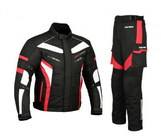 MOTORBIKE PACKS SUIT RED CORDURA WATERPROOF

Moto wizard jackets are based on high-quality Cordura 600D fabric, which makes them waterproof and durable
Quality 100% waterproof Korean 600D Cordura construction. Reissa breathable waterproofing.
CE Approved Removable KNEE & HIP Armors.