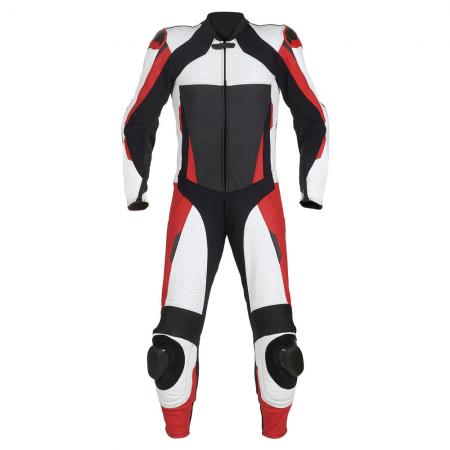 Traje de carreras de cuero auténtico de piel de vaca para moto para hombre