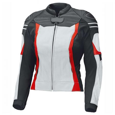 Veste de protection en cuir moto femme