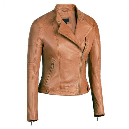 Veste en cuir véritable pour femme