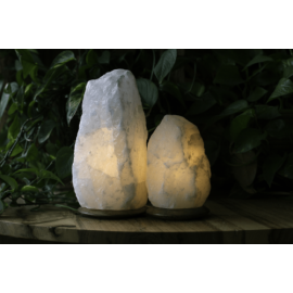 Himalayan Glow Natural White Salt Lamp Night Light with Wooden Base/Salt Lamp